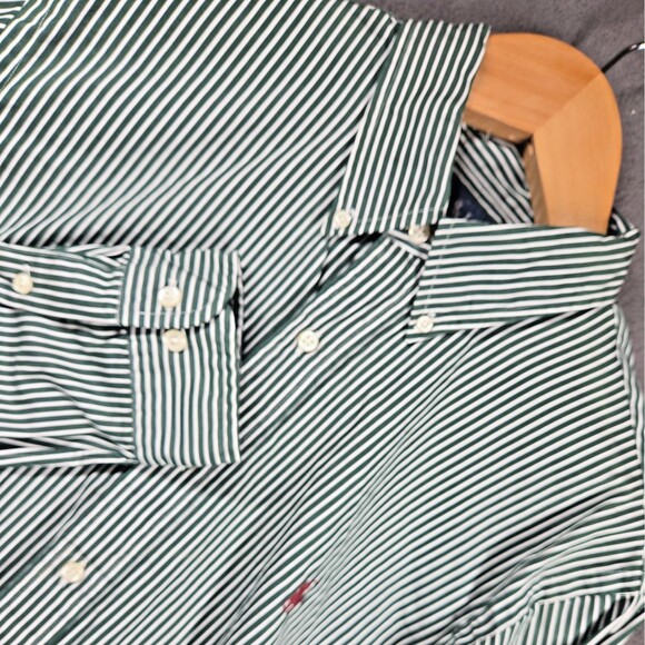 Polo by Ralph Lauren Other - Polo Ralph Lauren Men's Shirt L 17 Striped White Green Classic Fit Red Pony